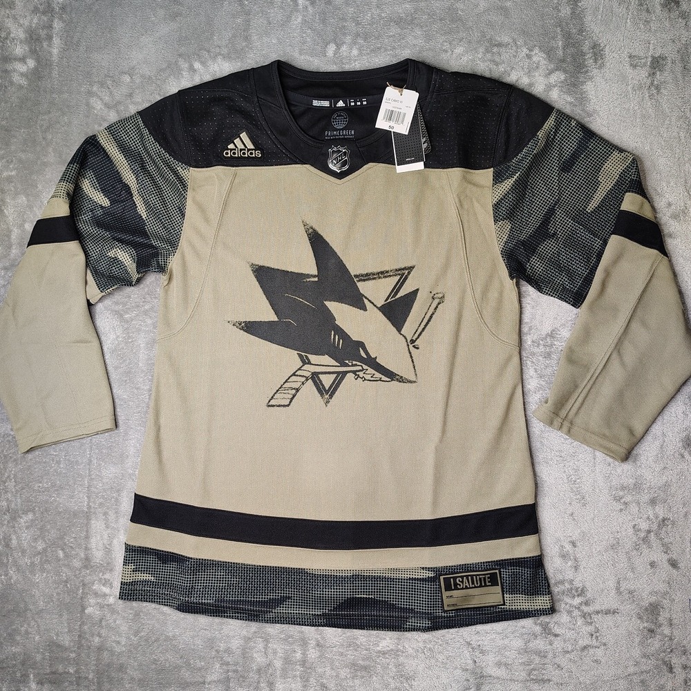 San Jose Sharks Adidas Jersey 50 Military Salute To Service Authentic Primegreen